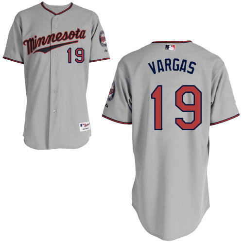 Kennys Vargas #19 MLB Jersey-Minnesota Twins Men's Authentic 2014 ALL Star Road Gray Cool Base Baseball Jersey